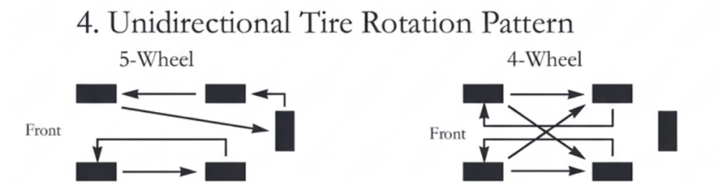 Unidirectional Tire Rotation Pattern